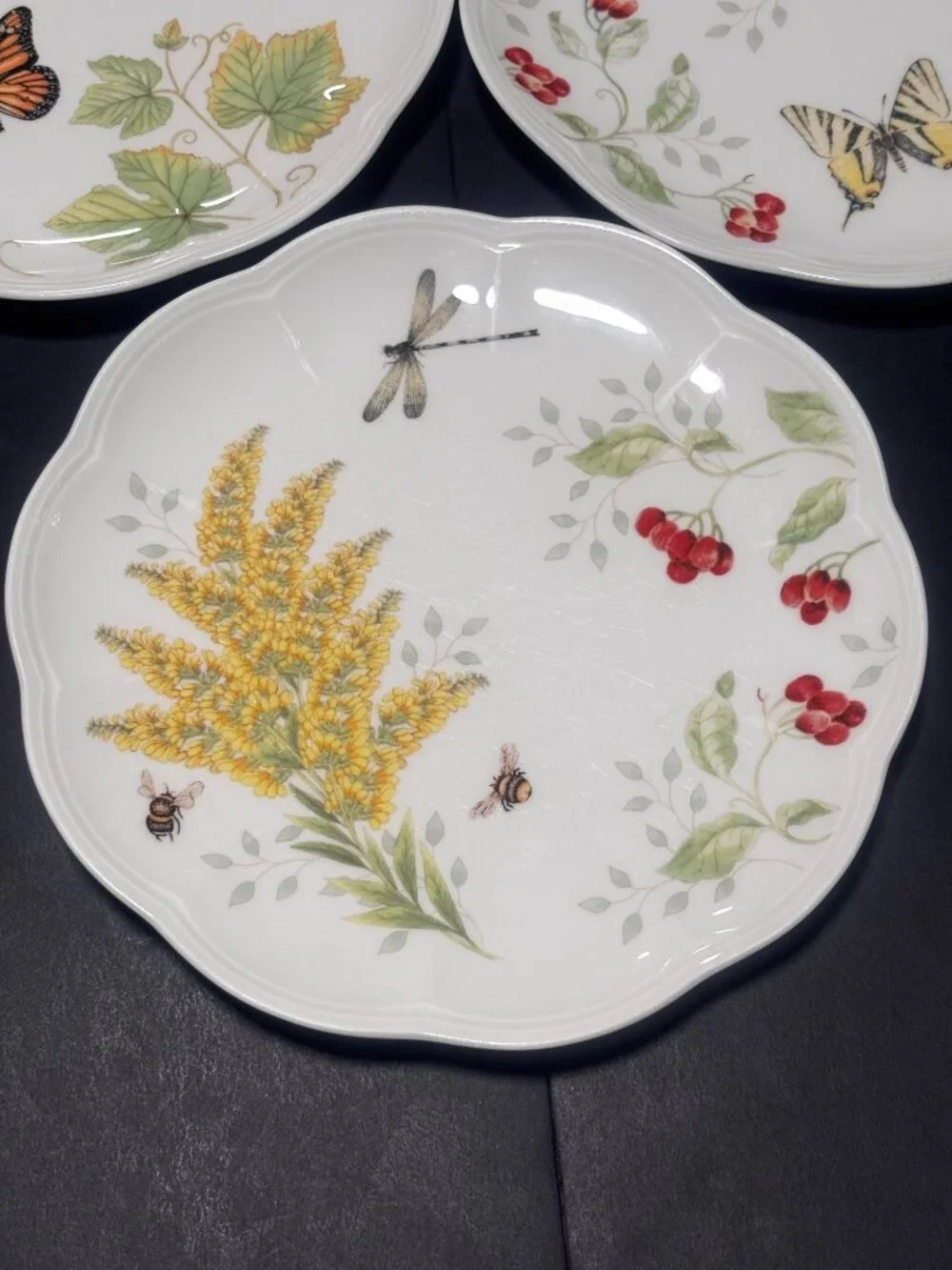 Lenox Butterfly Meadow Salad Accent Plates Set Of 3 Louise Le Luyer Design